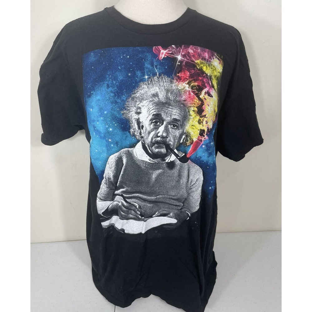 Albert Einstein Physics Science Philosophy T-Shirt XL Pipe Space Universe Colors